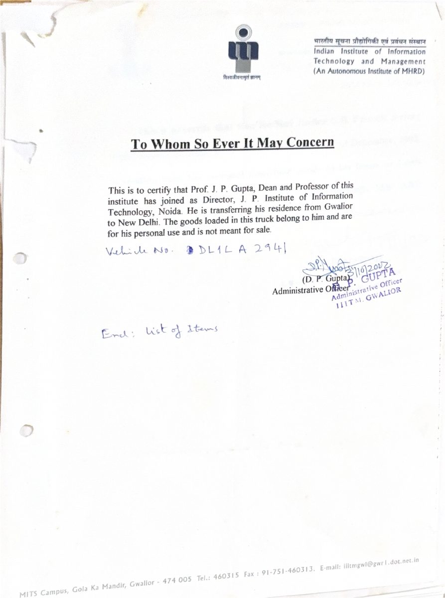 Institute Appreciation Letter